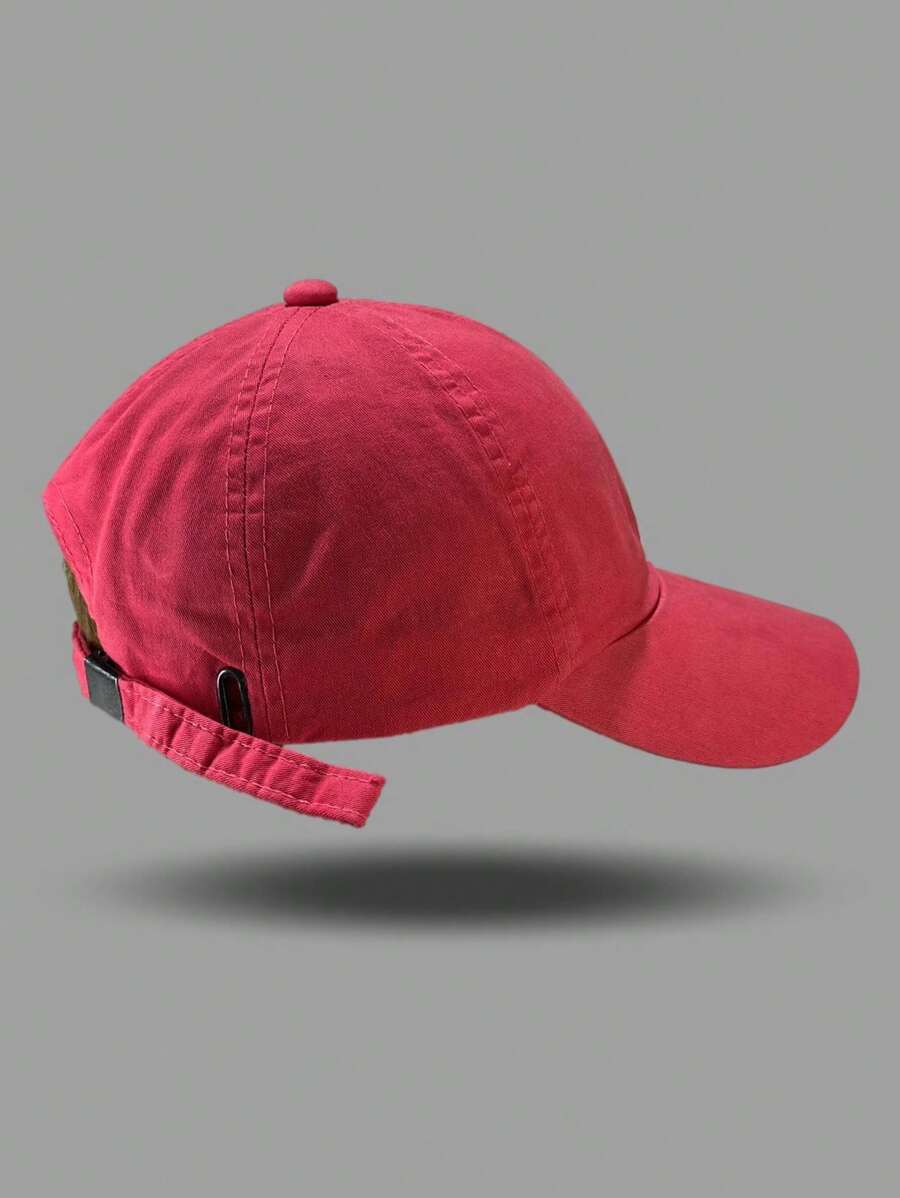 Men's Baseball Cap For Daily Wear, Summer Gift For Friend, Casual - 玫紅色 - 查看 1