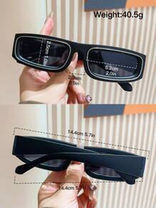 1 副男士复古方形框架时尚眼镜，时尚眼镜，适合街头风格海滩配饰眼镜