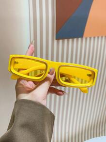 1 副男士复古方形框架时尚眼镜，时尚眼镜，适合街头风格海滩配饰眼镜