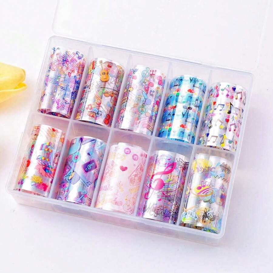 10 Rollos Diferentes De FOIL Para Uñas - Multicolor - Ver 1