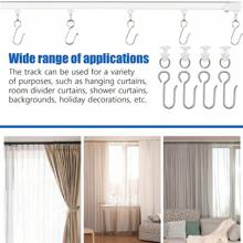 Metal Curtain Track Hooks S Shaped Small Curtain Hooks Ceiling Or Wall Curtain Track Hooks And Plastic Gliders Track Rollers For Ceiling Track Drapes-Easy To Install