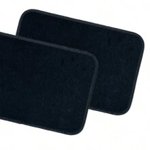 4件套黑色地毯式汽车脚垫，通用PVC防滑保护垫，可拆卸，易清洁，适用于大多数车型，四季皆宜，经久耐用。前排：24.8英寸*16.14英寸，后排：11.02英寸*14.56英寸