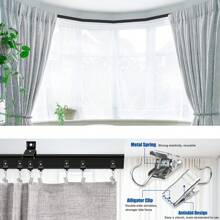 Curved Ceiling Track;Flexible Bendable Curtain Track 6.6/9.8/13.1/16.4Ft Black Curved Curtain Rail Ceiling Wall Mount Curtain Sliding Track;Bay Window&Room Divider Ceiling Track Rail System With Metal Clip Home Bathroom Decor Fall Decor Bathroom Accessories Back To School