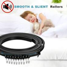 Curved Ceiling Track;Flexible Bendable Curtain Track 6.6/9.8/13.1/16.4Ft Black Curved Curtain Rail Ceiling Wall Mount Curtain Sliding Track;Bay Window&Room Divider Ceiling Track Rail System With Metal Clip Home Bathroom Decor Fall Decor Bathroom Accessories Back To School