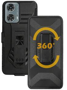 HEAVY DUTY CLIP O CASE WITH RING FOR MOTO G04 MOTO G24 - Black - View 6