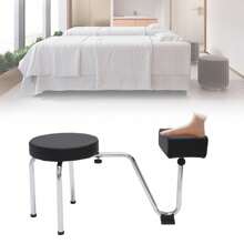 ZhdnBhnos LINSIE Portable Salon Spa Pedicure Stool Foot Rest Stool Chair Height Length Adjustable The Best Gift/Present For Family&Friends Happy Christmas - 黑色 - 查看 1