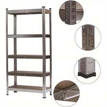 5-Tier Shelving Unit Steel Shelving Unit For Storage Tool-Free Assembly For Garage Shed Load Capacity 500Kg Heavy Duty Storage Racking - Variant1 - View 5