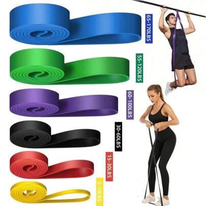 1条瑜伽阻力带，多功能TPE弹力带，适用于健身、运动、力量训练