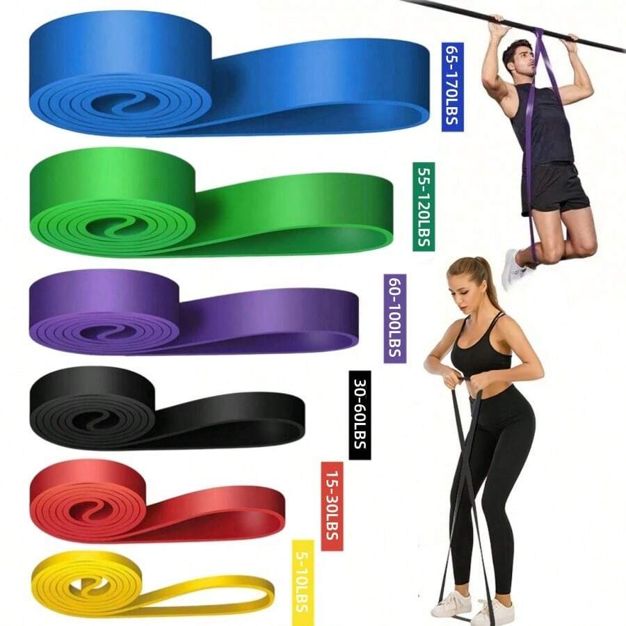 1 dây kháng lực đàn hồi, dây kháng lực TPE đa năng dùng cho thể dục, tập luyện sức mạnh, yoga, xây dựng cơ bắp, định hình vóc dáng, unisex. - Nhiều màu - Xem 1