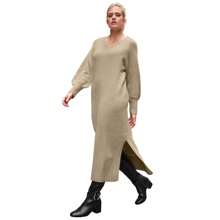 Ellos Women's Plus Size V-Neck Midi Sweater Dress With Side Slits