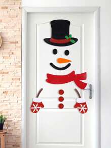 1 zestaw - urocze ozdoby świąteczne z filcu: Święty Mikołaj, Bałwan, Renifer, Naklejki na drzwi/okno, Akcesoria do gabloty sklepowej, Naklejki świąteczne, Naklejki filcowe, Zdejmowane naklejki na drzwi/okno z bałwankiem