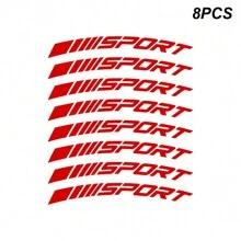 8 miếng/bộ Miếng dán vành bánh xe ô tô phản quang thể thao bằng nhựa vinyl có sọc đánh dấu gạch ngang Miếng dán vành bánh xe đua - Một cỡ - Xem 15