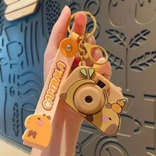 1 件创意水豚投影相机钥匙扣，可爱水豚相机钥匙圈包配件 - 彩色 - 查看 2