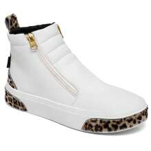 Women's Suede Ankle Boots With Side Zipper Fitness Gym Boot Lightweight Walking Shoes - trắng - Xem 4