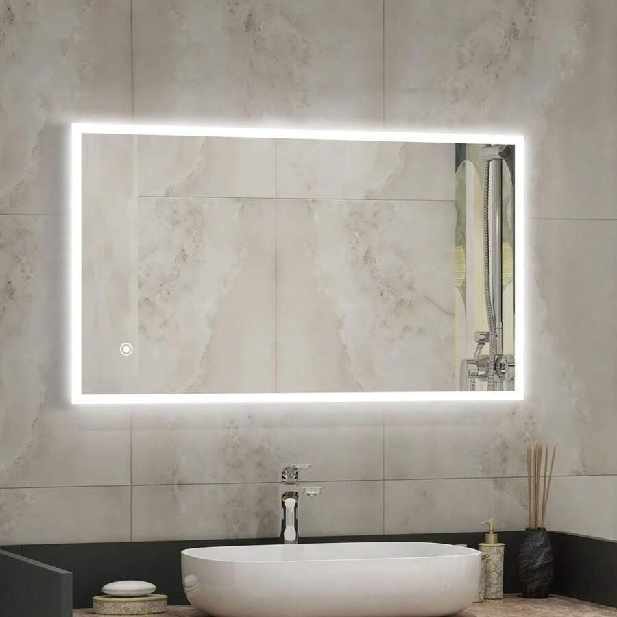 100x60 Badspiegel mit LED Beleuchtung Wandspiegel Badezimmerspiegel Lichtspiegel
