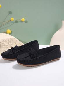 2025 Autumn Women's Black Suede Summer Beach Casual Slip-On Loafers, Fashionable New Lightweight Breathable Comfortable Soft Bottom Casual Shoes For Outdoor And Resort - Black - View 5