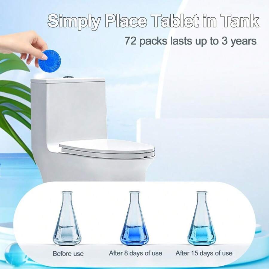 Toilet Bowl Cleaners Tablet 72 PACK, Automatic Toilet Cleaners For