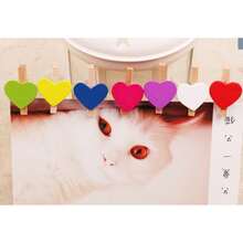 1 Pack Of 50 Pcs 3cm Mini Photo Clips Colorful Love Wooden Clips Creative Clips Photo Home Decoration Cartoon Crafts, Christmas - Multicolor - View 4
