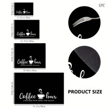 1 pezzo Tappetino da cucina per asciugare i piatti con stampa bar del caffè nero, super assorbente con retro in gomma antiscivolo, tappetino multiuso per macchine del caffè - Multicolore - Visualizzare 2