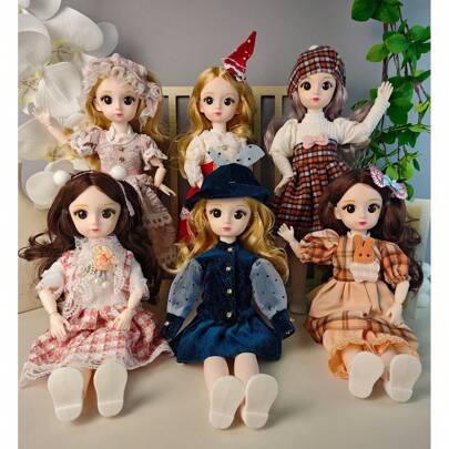 12 英寸 BJD 逼真娃娃，精致服装和配饰，角色扮演娃娃，儿童趣味伴侣，单只装，极具吸引力