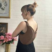 Elegant Quilted Shoulder Bag, Women's Crescent Y2K Underarm Purse, Casual & Versatile, Suitable For Commuting, Concert, Everyday, Cute, And Fashionable, Chic Styles, Gift For Girlfriend, Sister, Mother - Cà phê nhẹ - Xem 1