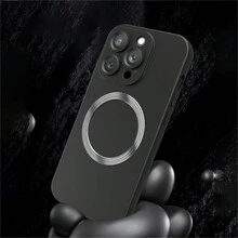 1pc Black Magnetic Soft Matte Protective Case With Glow-In-The-Dark Lanyard, Liquid Silicone Anti-Scratch Full-Body TPU Soft Protective Cover, Fingerprint-Resistant, Compatible With IPhone 15 Pro/15 Pro Max/15 Plus/15/14 Pro/14 Pro Max/14 Plus/14/13 Pro/13 Pro Max/13/13 Mini/12 Pro/12 Pro Max/12/12 Mini/11 Pro Max/11/11 Pro/XS Max/XR/XS - Black - View 8