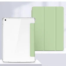 1pc Transparent Pen Slot 3-Fold Tablet Cover Compatible With IPad Mini 4, IPad Air 10.5-Inch 2019, IPad Pro 12.9-Inch 2020