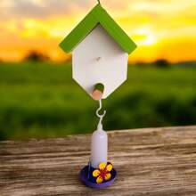 Bird Feeder Birdhouse For Garden Hummingbird Drinker Bird Feeder For Free Birds Bird Keeper Birdhouse With Drinker Feeder For Free Birds Bird House Birdhouse For Garden Bird Feeder Birdhouse Bird Feeder Drinker And Feeder For Free Birds - 青檸色 - 查看 1