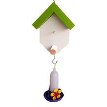 Bird Feeder Birdhouse For Garden Hummingbird Drinker Bird Feeder For Free Birds Bird Keeper Birdhouse With Drinker Feeder For Free Birds Bird House Birdhouse For Garden Bird Feeder Birdhouse Bird Feeder Drinker And Feeder For Free Birds - 青檸色 - 查看 2