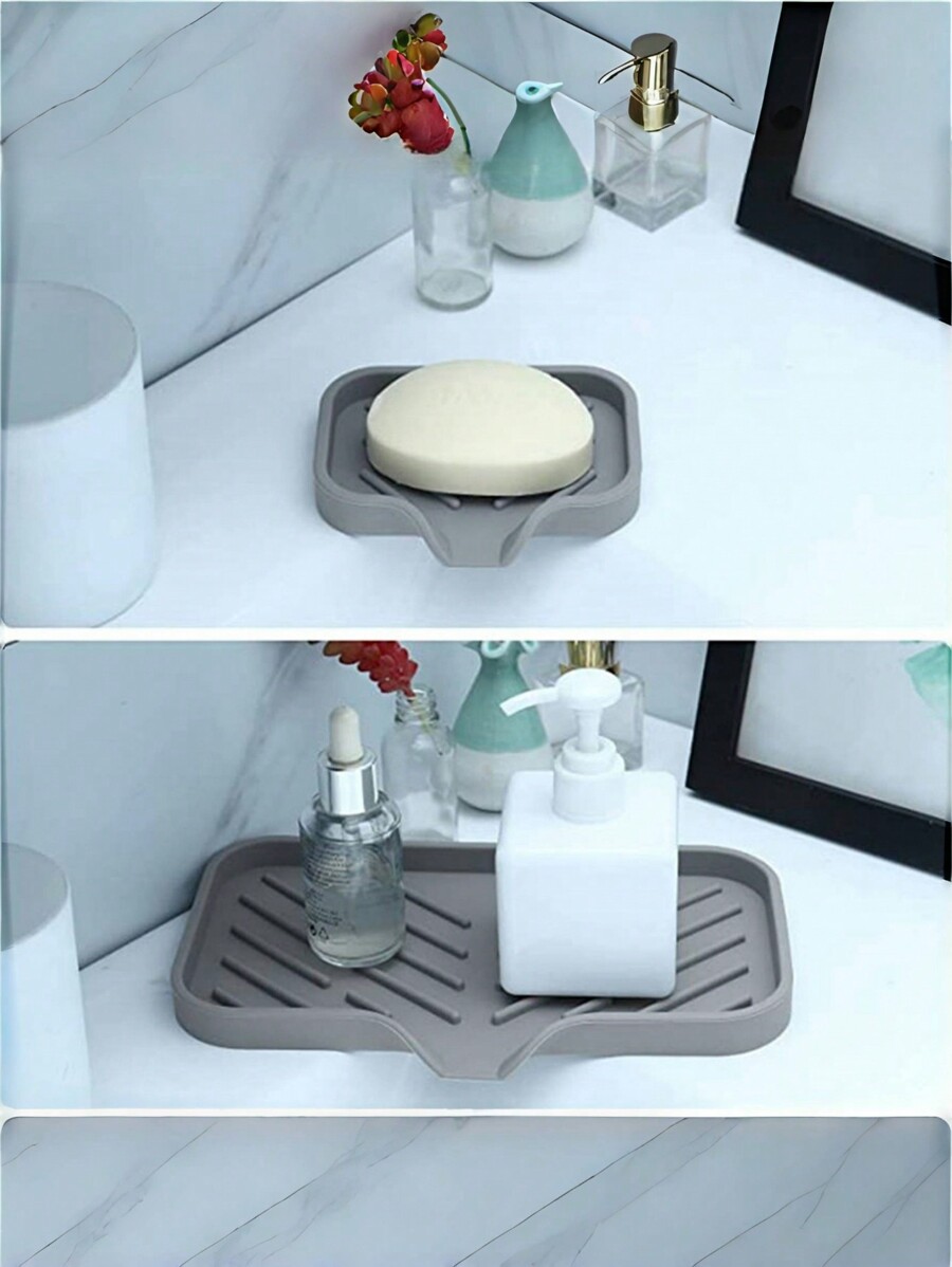 1pc Silicone Drain Rack,Kitchen Sink Splash Guard Silicone Faucet