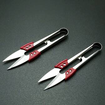 1/2/5pcs Stainless Steel Yarn U-Shaped Scissors, Cutter Cross Stitch Embroidery Thread Clippers,Cutting Sewing Scissors