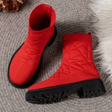 Women's Fashion Versatile Low-Top Sock Boots, Chunky Sole, Casual, Elastic, Ankle Boots