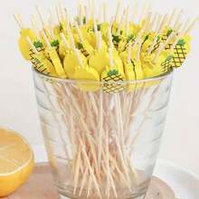 100 pièces de brochettes en bambou assorties, fourchettes à fruits et ficelles de perles artificielles, piques à fruits pour la décoration de fête, gâteaux et collations, fournitures pour vacances et festivals, cadeaux de Noël - Multicolore - Voir 17