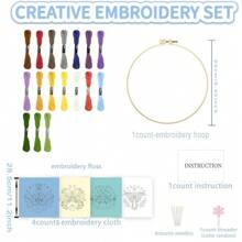 4pcs/Set Creative Colorful Moth Embroidery DIY Kit, Includes 4pcs Printed Embroidery Cloth, Sufficient Threads, 1pc Embroidery Hoop, Embroidery Tools (Random Color) And English Instructions. Easy Stitching, Suitable For Sewing Enthusiasts And Beginners, Can Be Used As Home Wall Art