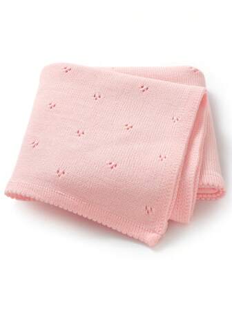 1pc Versatile Minimalist Knitted Baby Blanket, For All Seasons Love Valentine