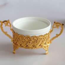 1 Set Lechera y Azucarero de color dorado, decoración de lujo estilo europeo para el hogar y la cocina, tarros multiusos para especias/condimentos, regalo de Navidad