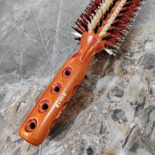 Large Size Hair Brush, Heat Resistant, Professional Salon Use For Inward Curls, Volumizing Hairstyles, Boar Bristle Hair Styler Brush - Red - View 7