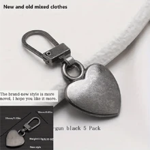 1/3/5/10pcs Heart-Shaped Metal Zipper Pulls, Tool-Free Installation, Removable Buckle Suitable For Bags, Coats, Shoes - Multiple Colors Available, Sewing And Knitting Supplies