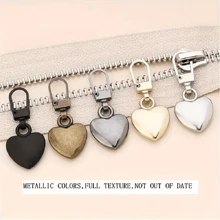1/3/5/10pcs Heart-Shaped Metal Zipper Pulls, Tool-Free Installation, Removable Buckle Suitable For Bags, Coats, Shoes - Multiple Colors Available, Sewing And Knitting Supplies