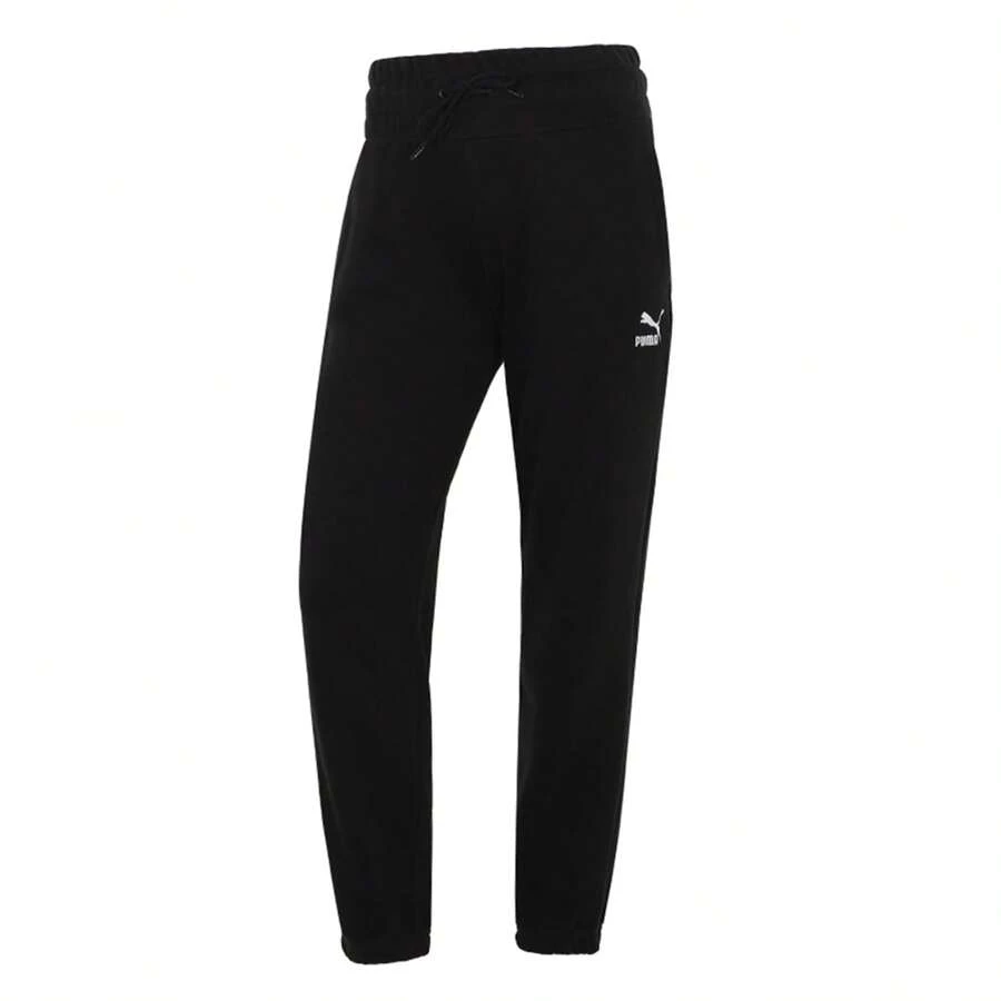 Puma Loose Fit Black Knit Joggers Sweatpants For Women, Wide Leg Track