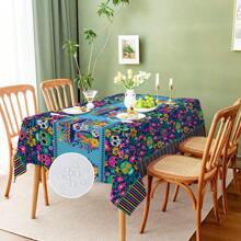 1 件万圣节墨西哥风格装饰桌布，防水防污，适合晚餐、野餐、派对、餐厅、咖啡馆、户外使用，多种尺寸可供选择 - 彩色 - 查看 28