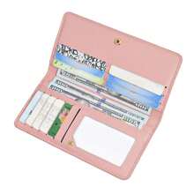 A Long Wallet, RFID Anti-Theft Brush, Solid Color PU Credit Card Bag, Women's Wallet, Long Wallet, Suitable For Both Men And Women, Reusable Cash Carrying Bag, Suitable For Daily Use, Perfect For Gift Giving, Buckle Closure, Credit Card ID Storage Bag - 彩色 - 查看 18