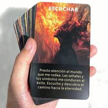 Baraja del Tarot español, Cartas oráculo de Sunshine interior, El camino a la luz y la libertad, Baraja de oráculo de curación, Cartas del Tarot de Luz y Amor, Cartas de 12x7cm, 55 cartas, Juguetes de adivinación, con significado en las cartas - Dorado - Ver 4