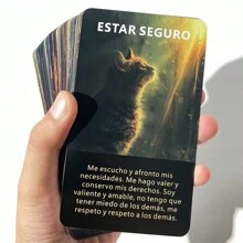 Baraja del Tarot español, Cartas oráculo de Sunshine interior, El camino a la luz y la libertad, Baraja de oráculo de curación, Cartas del Tarot de Luz y Amor, Cartas de 12x7cm, 55 cartas, Juguetes de adivinación, con significado en las cartas - Dorado - Ver 3