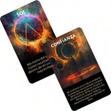 Baraja del Tarot español, Cartas oráculo de Sunshine interior, El camino a la luz y la libertad, Baraja de oráculo de curación, Cartas del Tarot de Luz y Amor, Cartas de 12x7cm, 55 cartas, Juguetes de adivinación, con significado en las cartas - Dorado - Ver 6