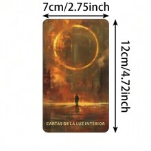 Baraja del Tarot español, Cartas oráculo de Sunshine interior, El camino a la luz y la libertad, Baraja de oráculo de curación, Cartas del Tarot de Luz y Amor, Cartas de 12x7cm, 55 cartas, Juguetes de adivinación, con significado en las cartas - Dorado - Ver 2