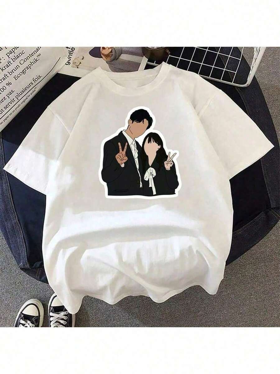 Strong Girl -Soon T-Shirt Drama Series Fashion Inspiration Various Colors 100% Cotton - 白色 - 查看 1