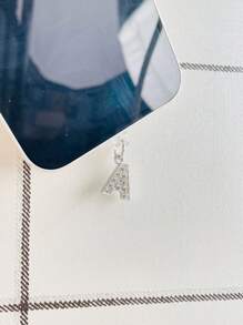 Rhinestone Letter Decorated Dust Plug, Compatible With Iphone Port, Type-C Port, Android Phone Charging Port - White - View 3