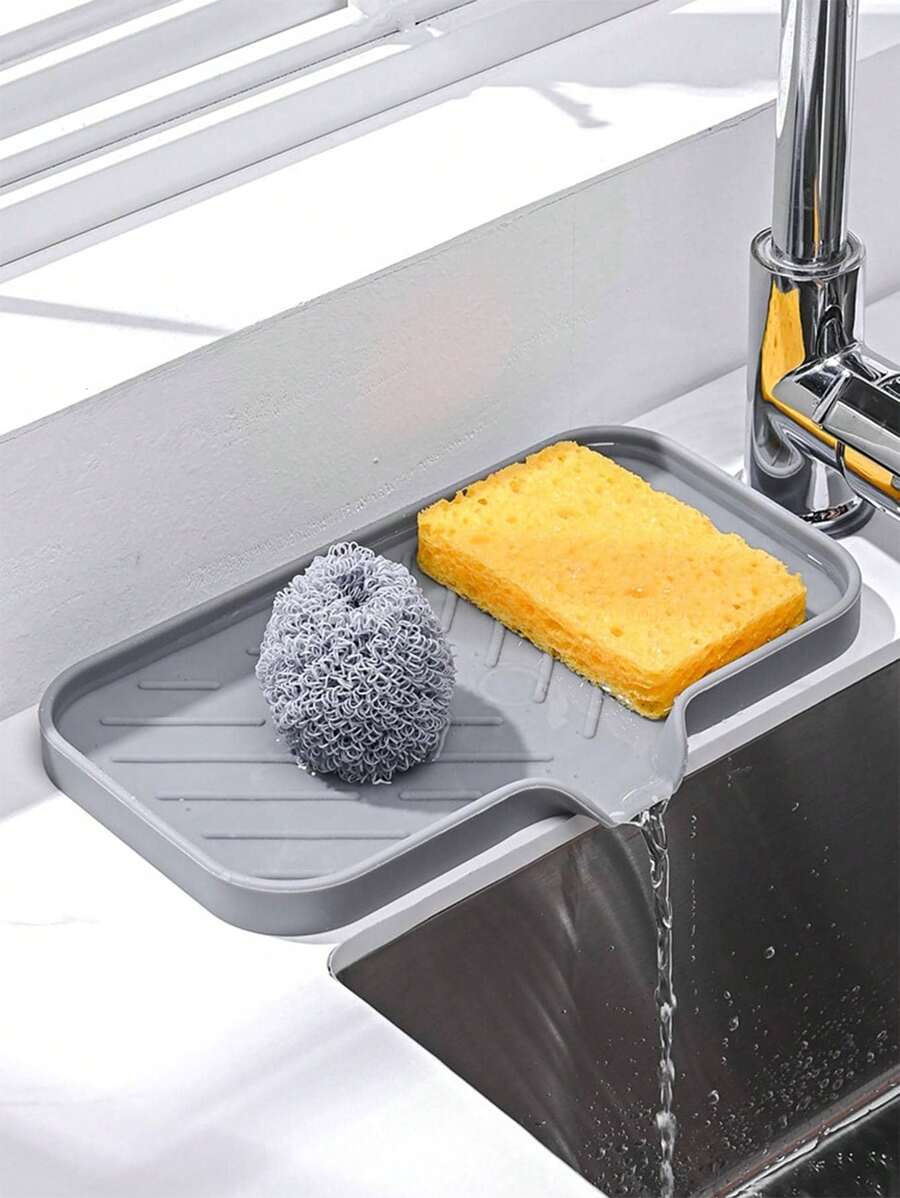 1pc Silicone Drain Rack,Kitchen Sink Splash Guard Silicone Faucet