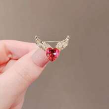 1 件优雅红色天使翅膀胸针，适合日常佩戴，女士万圣节礼服配饰别针，用于衣服包饰学校办公室配饰衬衫夹克珠宝圣诞节衣服别针有趣可爱教师礼物服装配饰包饰 - 紅色 - 查看 5